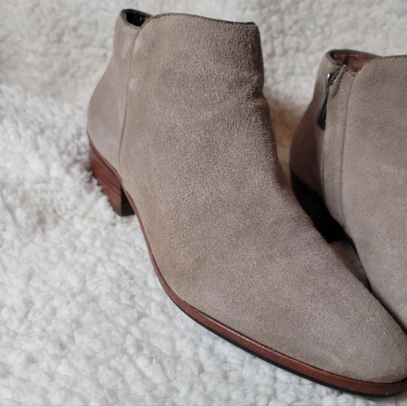 Sam Edelman Taupe Suede Ankle Booties Size 9 - Picture 8 of 11
